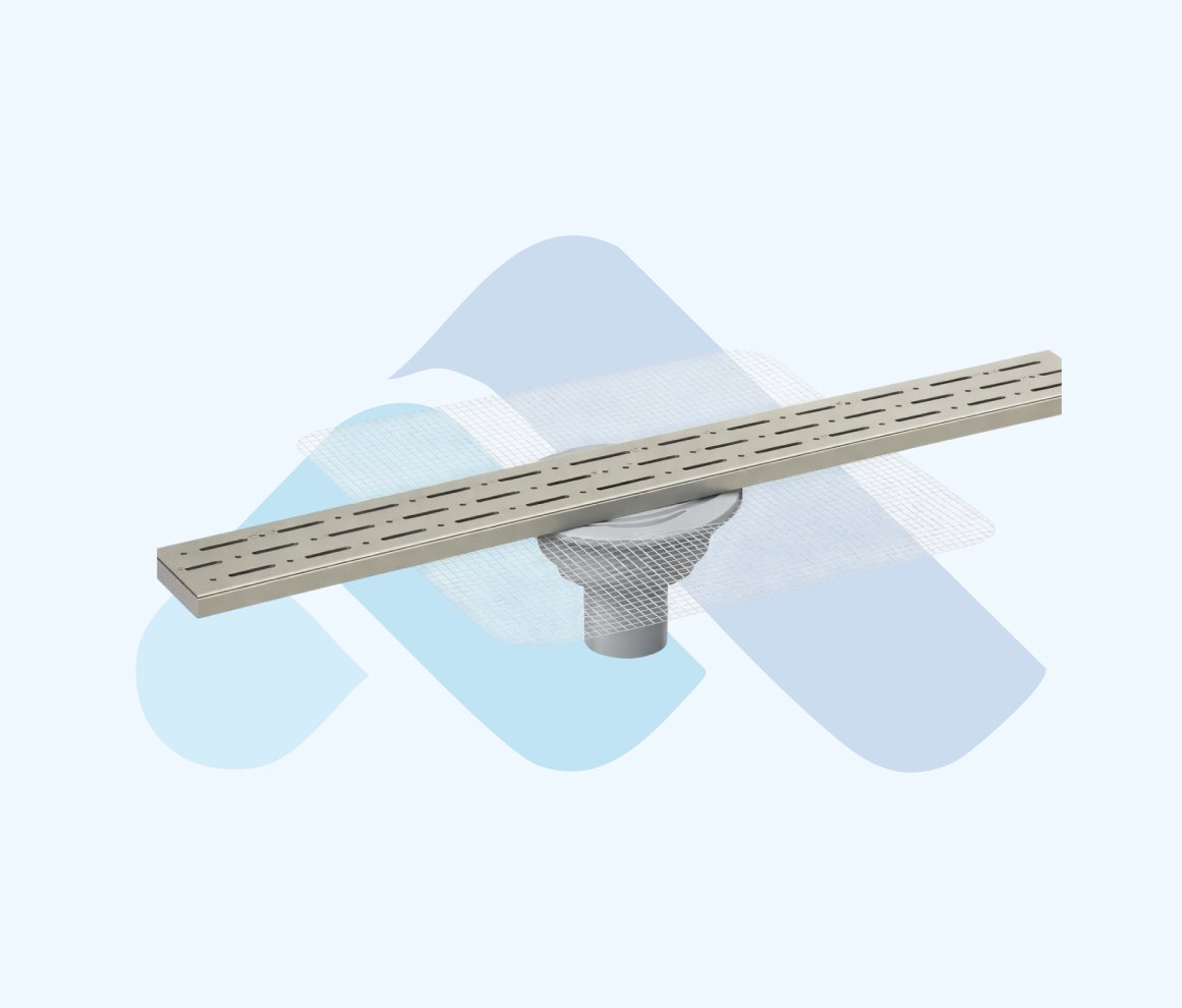 paslanmaz fileli eksantrik govdeli 360 derece doner sifonlu dus kanali ac q50